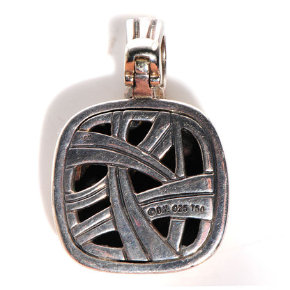 David Yurman Sterling Silver 18K Gold 21mm Carved Cable Enhancer Pendant 3 of 4