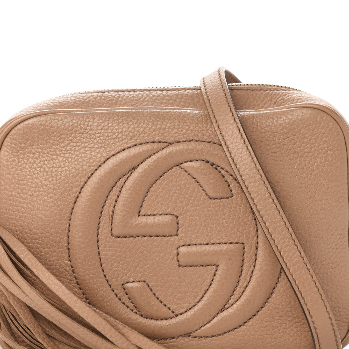 Pebbled Calfskin Small Soho Disco Bag Camelia