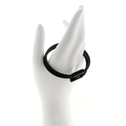 Hermes Swift Double Wrap Cord Tournis Tresse Bracelet T6 Black 2 of 4