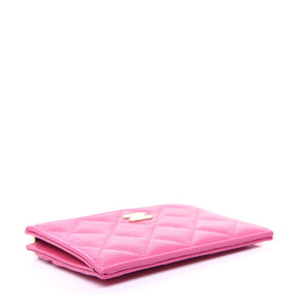 Chanel Caviar Quilted CC Zip Card Holder Pink 4 of 11