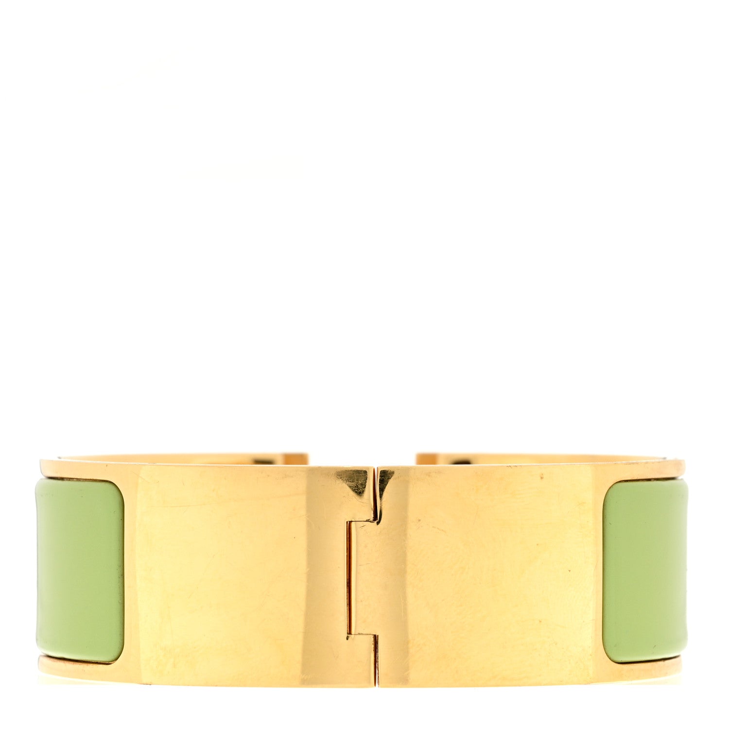 Hermes Enamel Wide Clic Clac H Bracelet PM Vert Praire 2 of 3