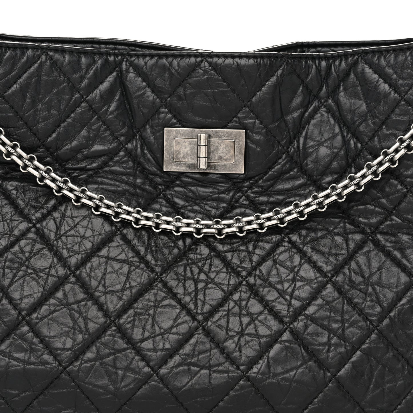 Aged Calfskin Reissue 2.55 Tote Black