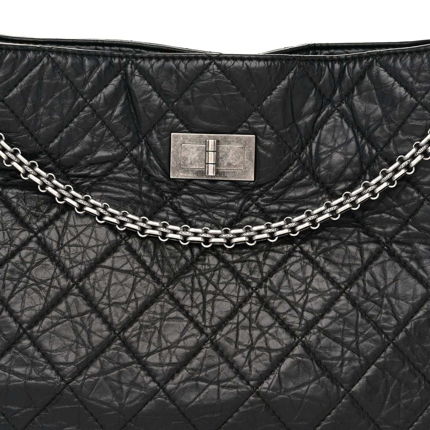 Chanel Aged Calfskin Reissue 2.55 Tote Black 8 of 10