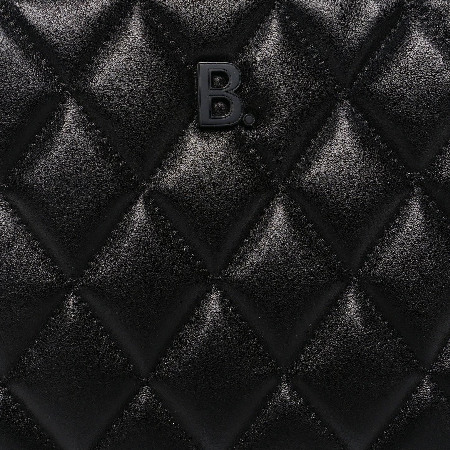 Nappa Calfskin Quilted Touch B Camera Shoulder Bag Black