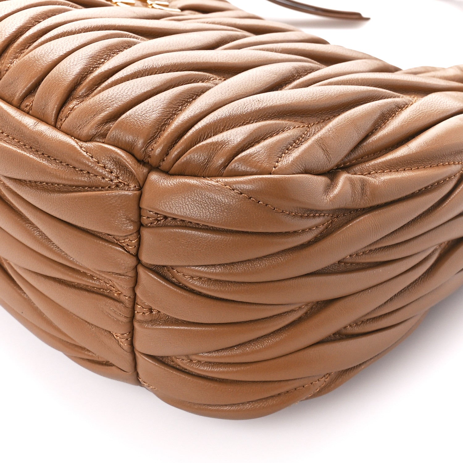 Miu Miu Nappa Matelasse Regular Wander Hobo Caramel 10 of 10