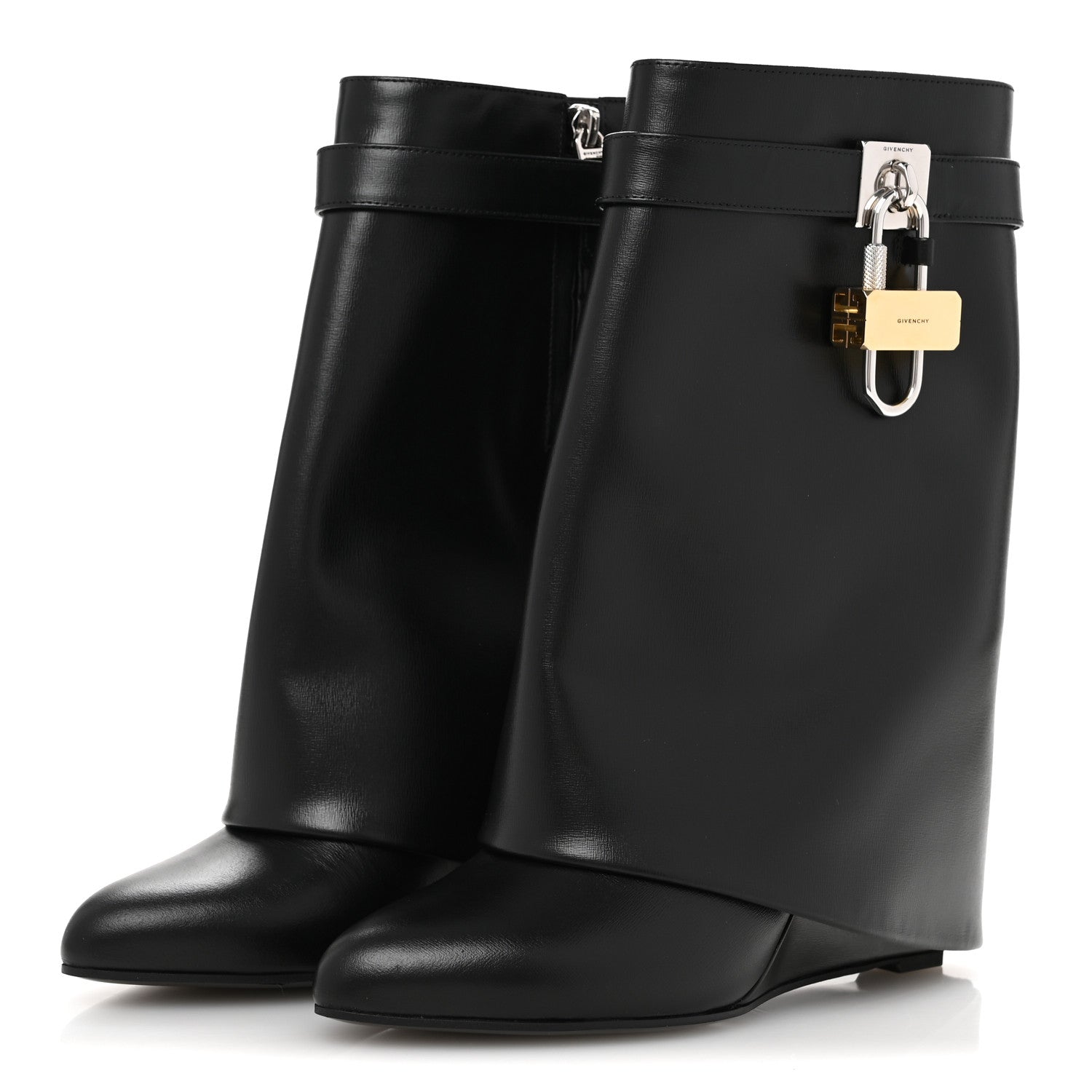 Givenchy Calfskin Shark Lock Ankle Boots 40 Black 4 of 12