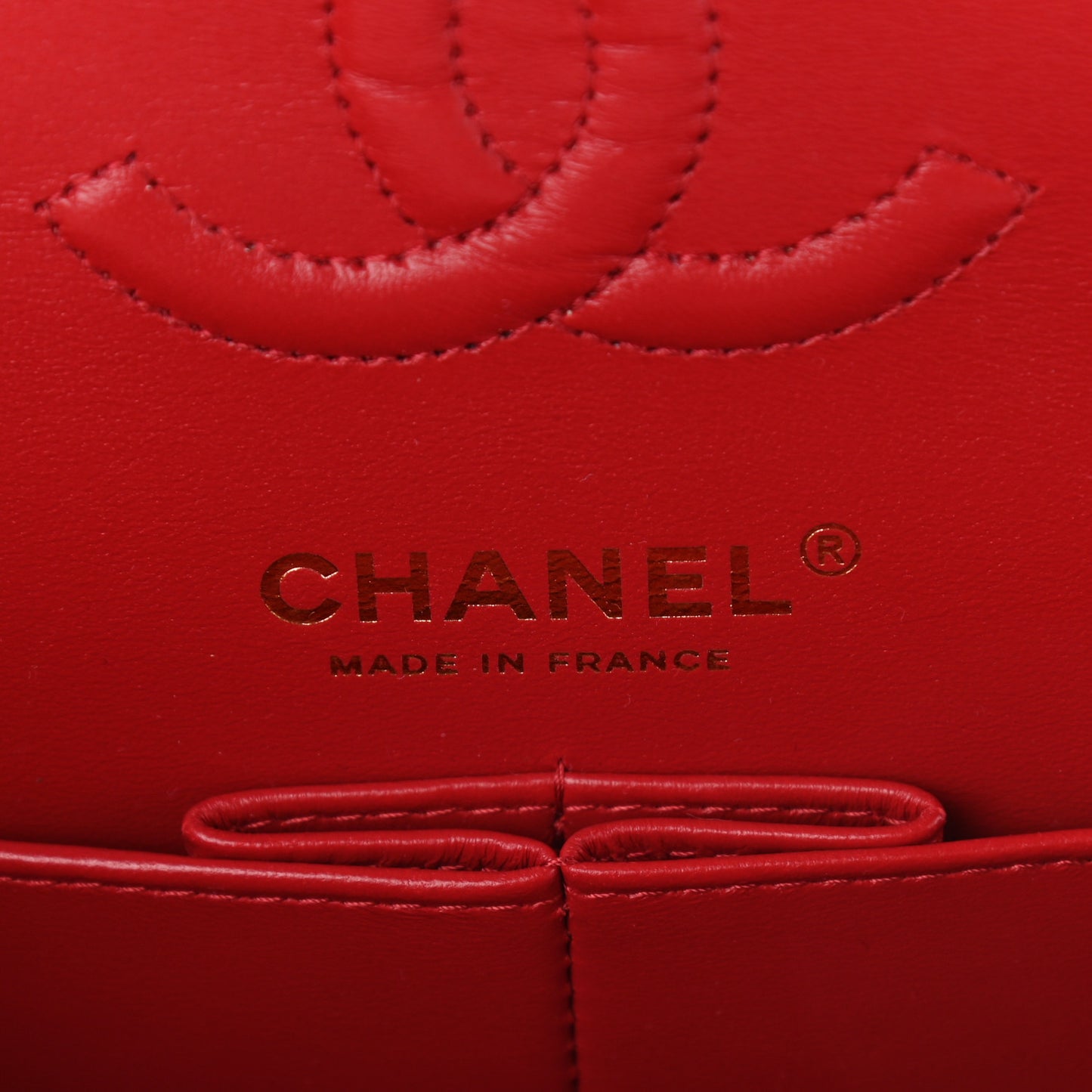 Caviar Quilted Small Double Flap Red