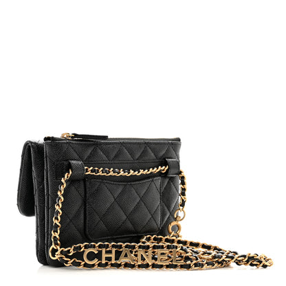 Chanel Shiny Caviar Pick Me Up Flap Belt Bag Black 3 of 11