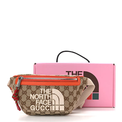 Gucci X THE NORTH FACE Monogram Textured Dollar Calfskin Embroidered Belt Bag Beige Ebony Mystic White Deep Orange 12 of 12