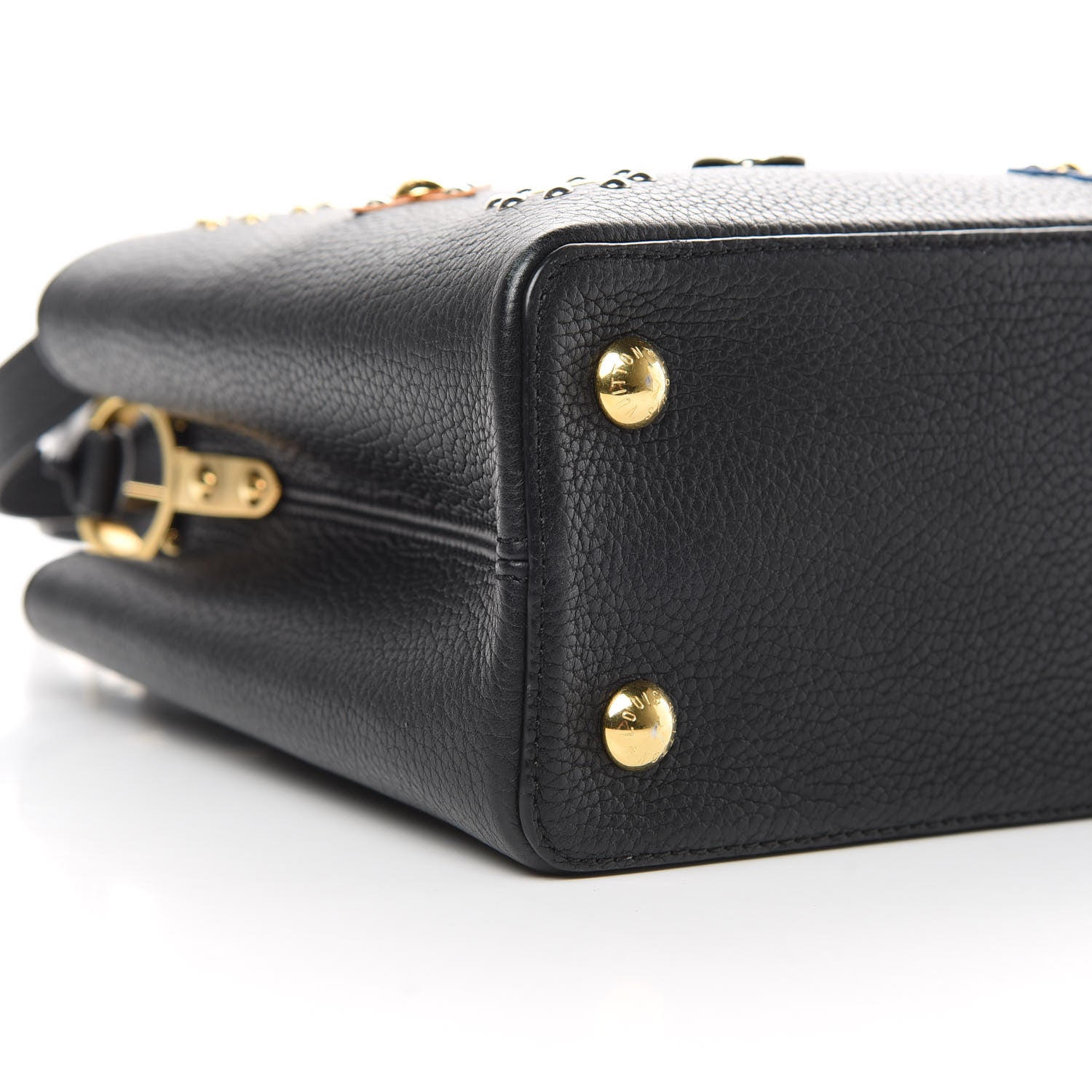 Louis Vuitton Taurillon Mechanical Flowers Capucines PM Black 8 of 11