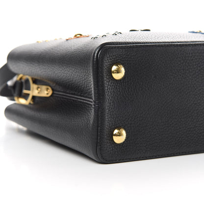 Louis Vuitton Taurillon Mechanical Flowers Capucines PM Black 8 of 11