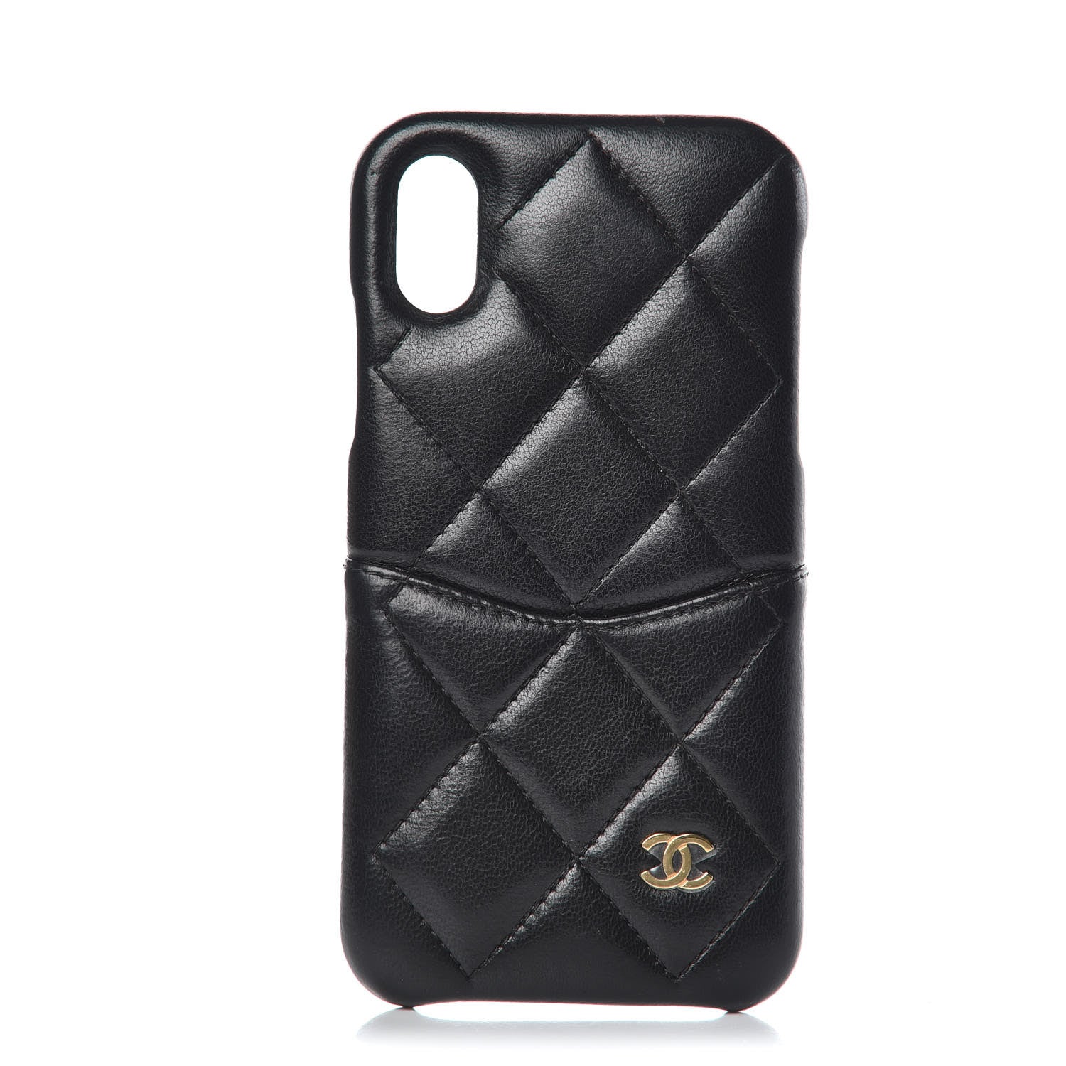 Chanel Lambskin Quilted iPhone X Case Black 1 of 7