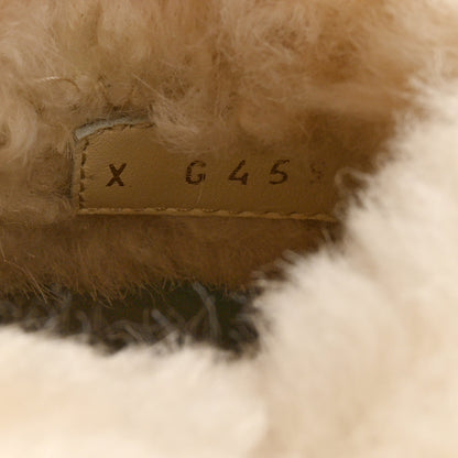 Chanel Suede Shearling CC Cap Toe Mules 38.5 Beige Black 9 of 9