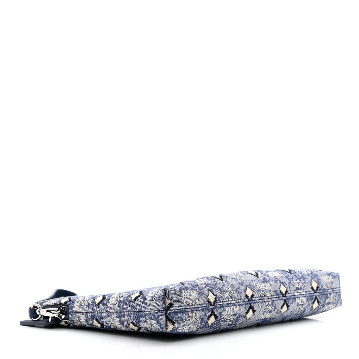 Vintage Jacquard Standing Wristlet Pouch Blue