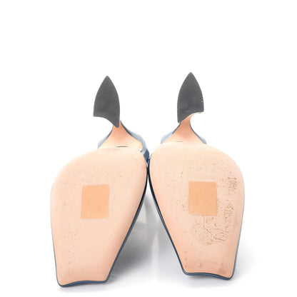 Christian Dior Patent Slingback Pumps 34 Blue 7 of 17