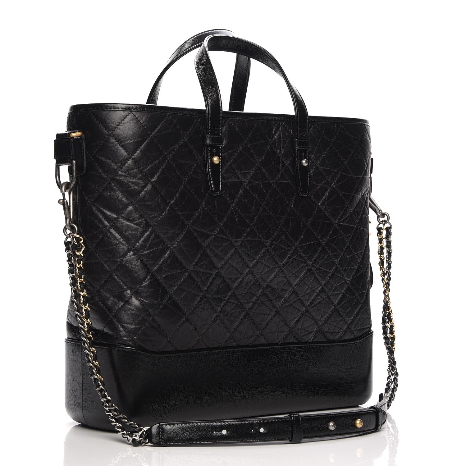 Chanel Calfskin Quilted Large Gabrielle Shopping Tote Black 4 of 10