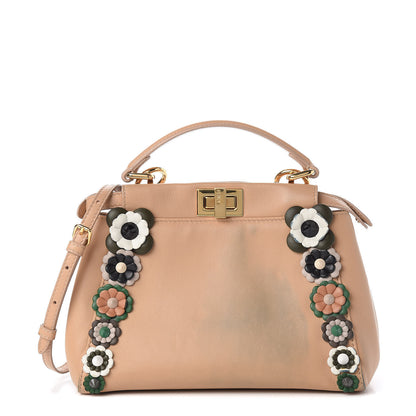 Fendi Nappa Flowerland Mini Peekaboo Iconic Satchel 1 of 14