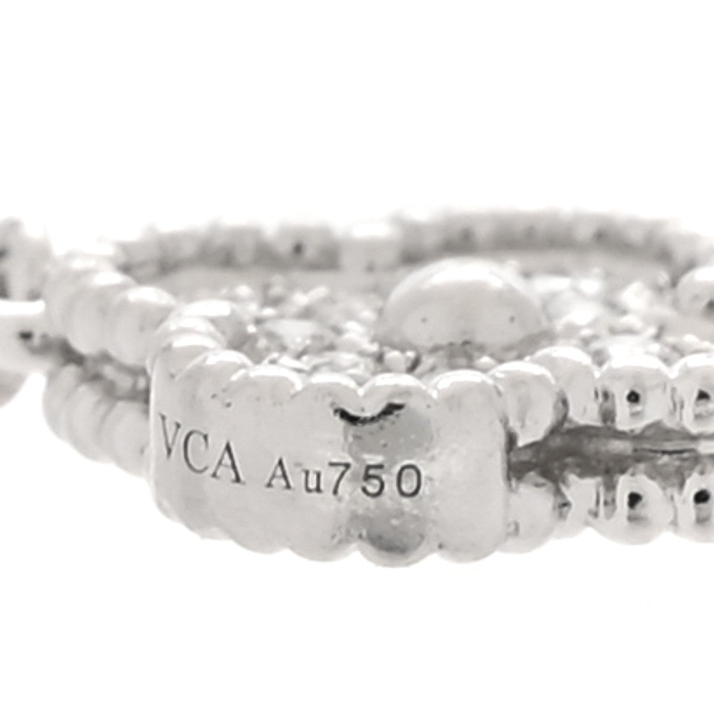 Van Cleef & Arpels 18K White Gold Diamond 6 Motifs Sweet Alhambra Bracelet 4 of 7