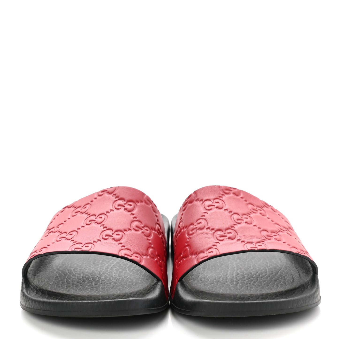 Guccissima Signature Womens Slide Sandals 36 Hibiscus Red