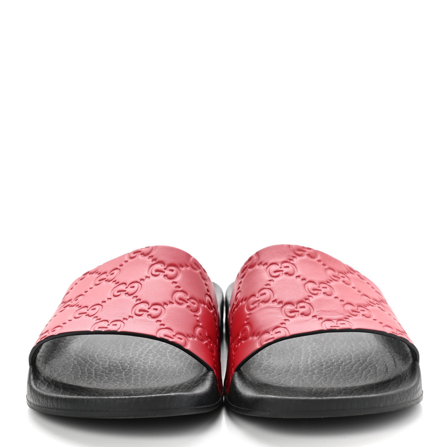 Gucci Guccissima Signature Womens Slide Sandals 36 Hibiscus Red 2 of 7