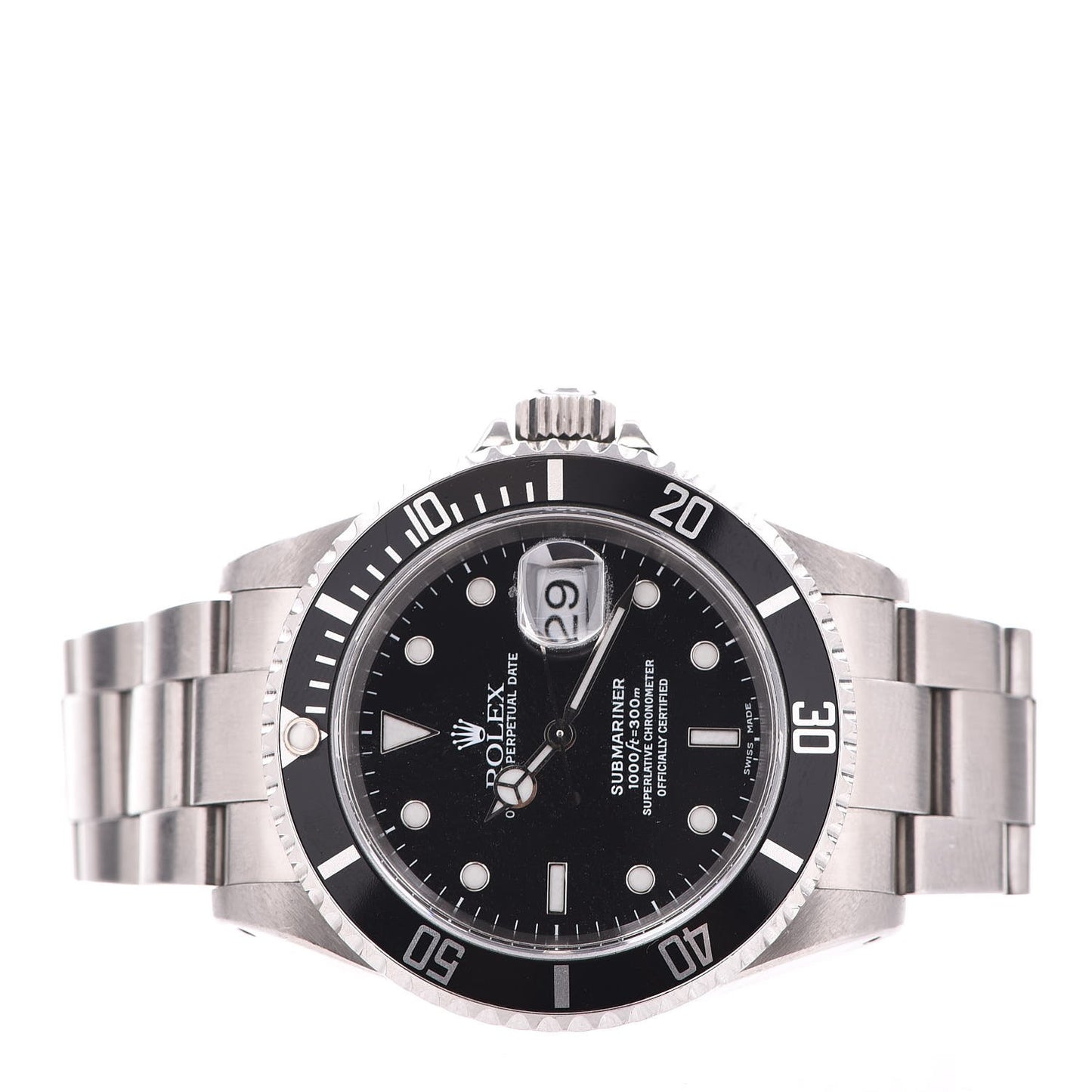Stainless Steel 40mm Oyster Perpetual Submariner Date Watch Black 16610