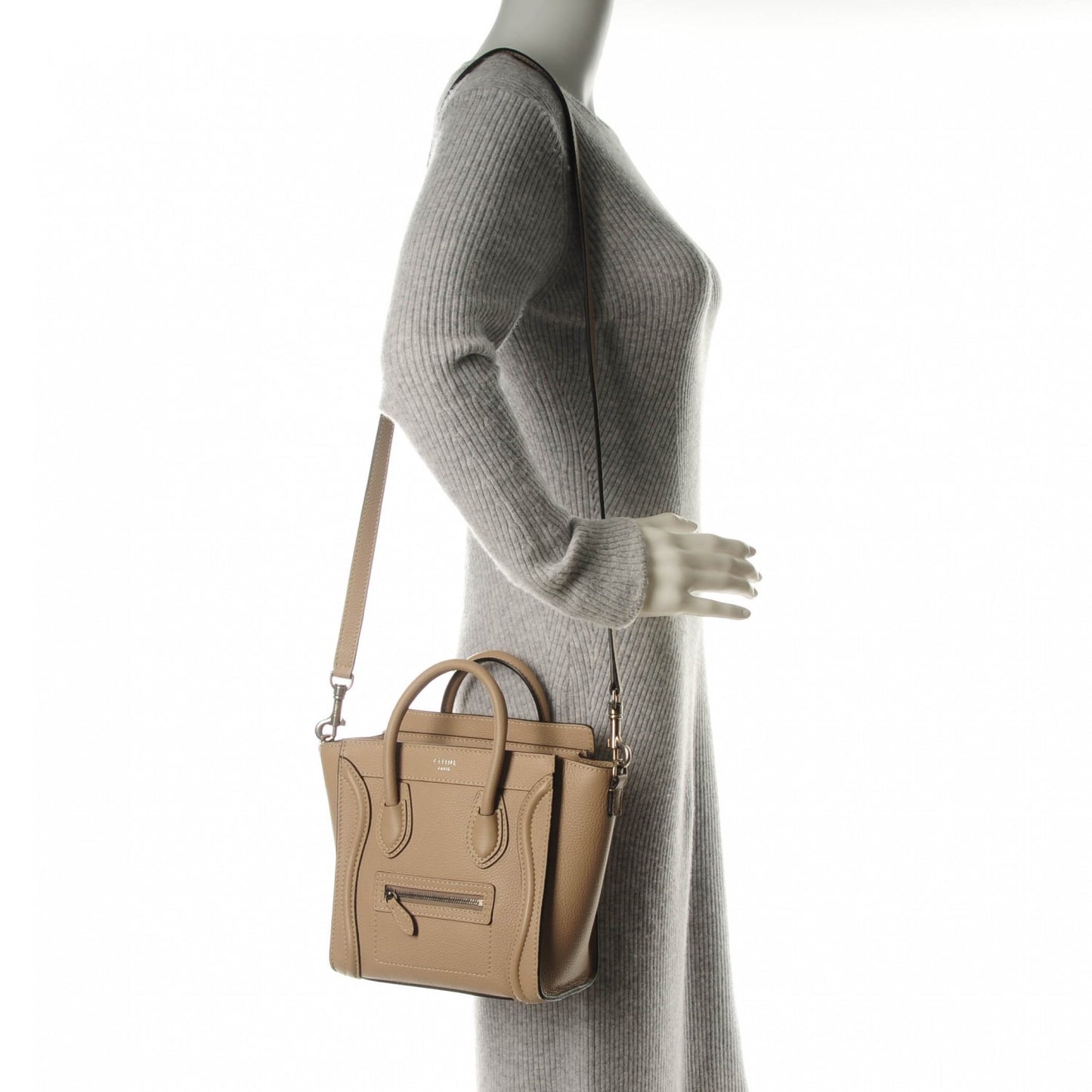 Drummed Calfskin Nano Luggage Dune