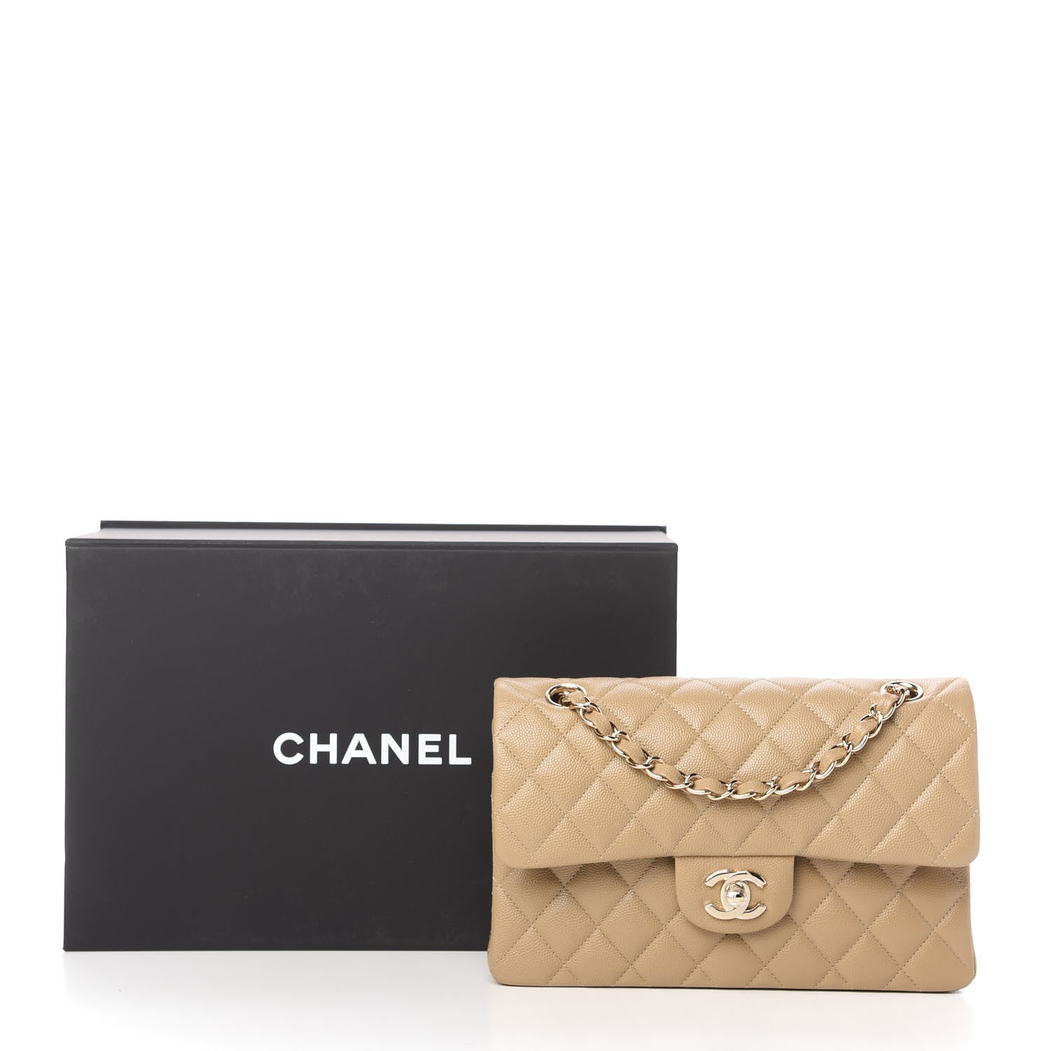 Chanel Caviar Quilted Small Double Flap Dark Beige 11 of 11