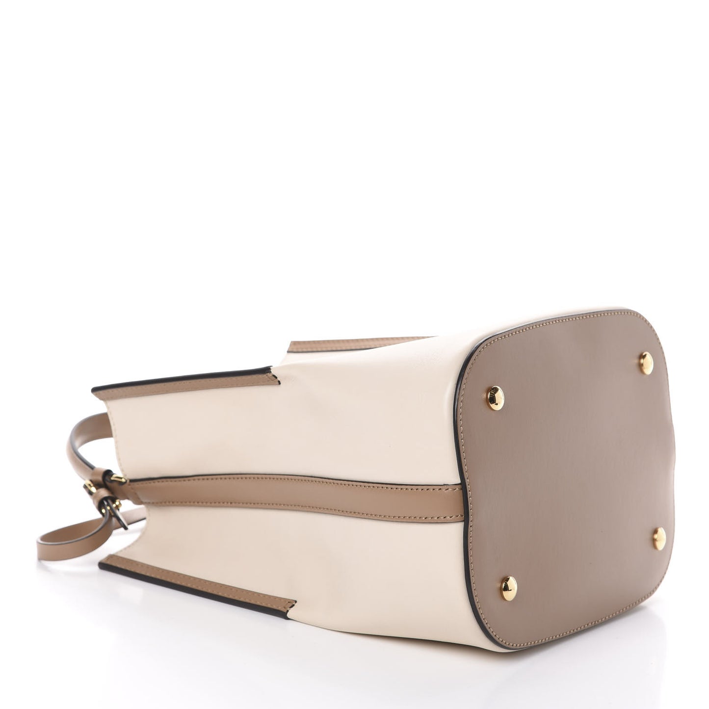 Calfskin Small Peggy Bucket Bag Cream
