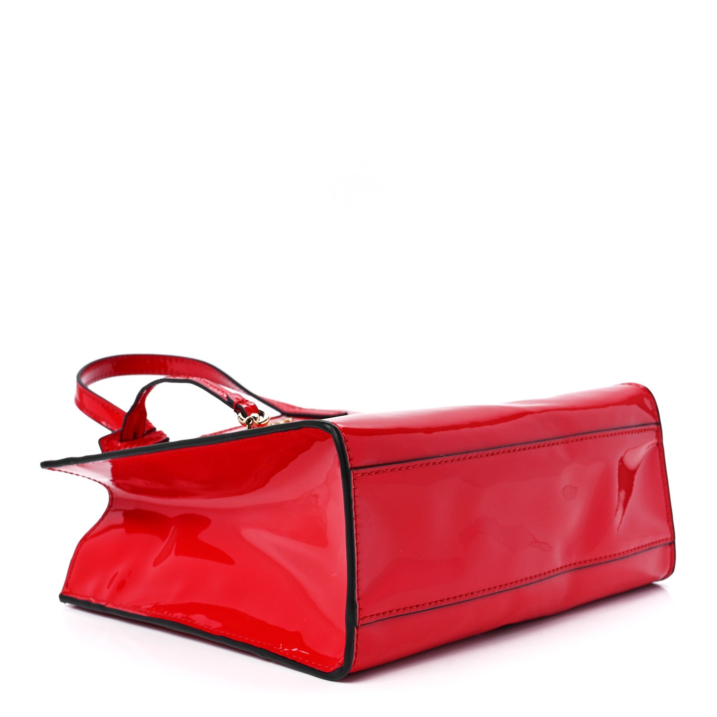 Patent Calfskin Mini Grind Tote Valiant Poppy