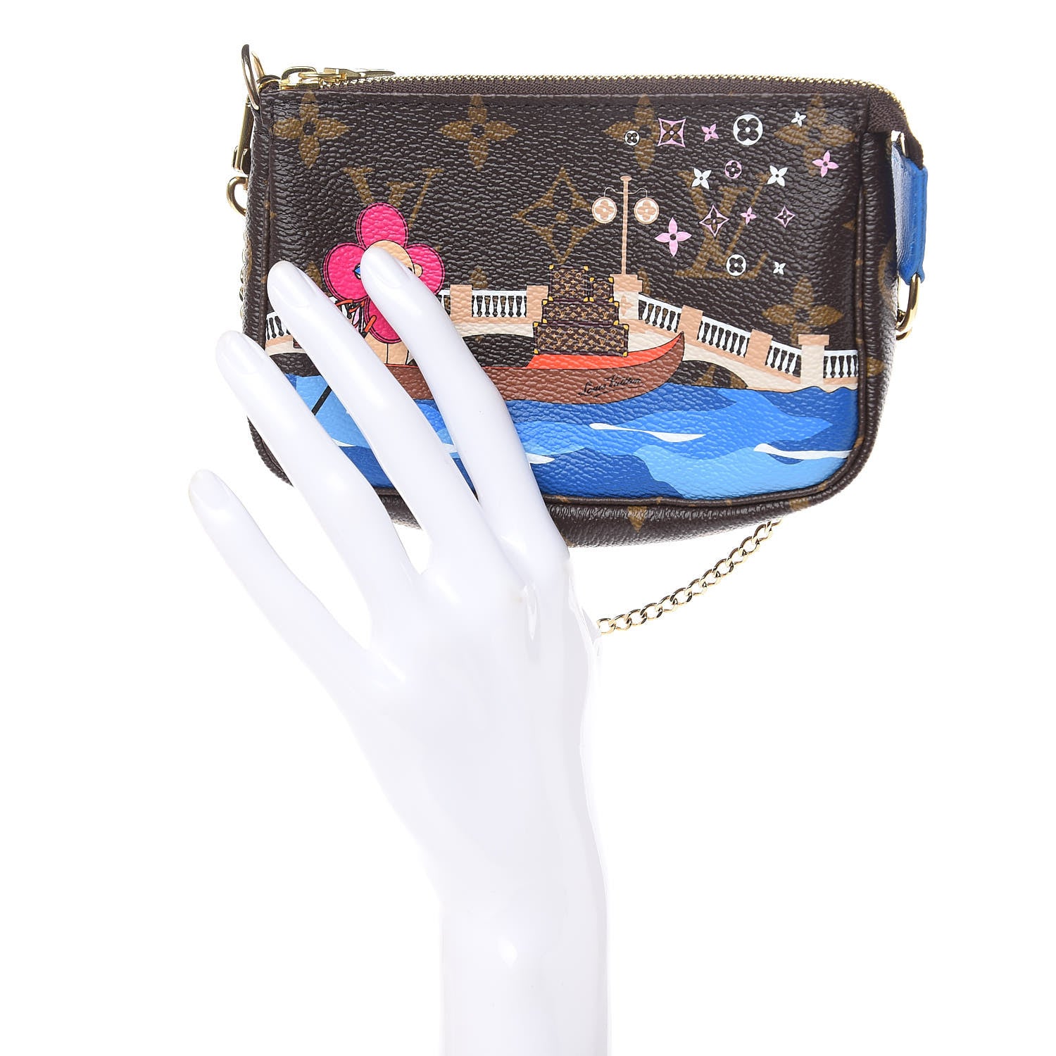Louis Vuitton Monogram 2019 Christmas Animation Mini Venice Pochette Accessories Blue 2 of 8
