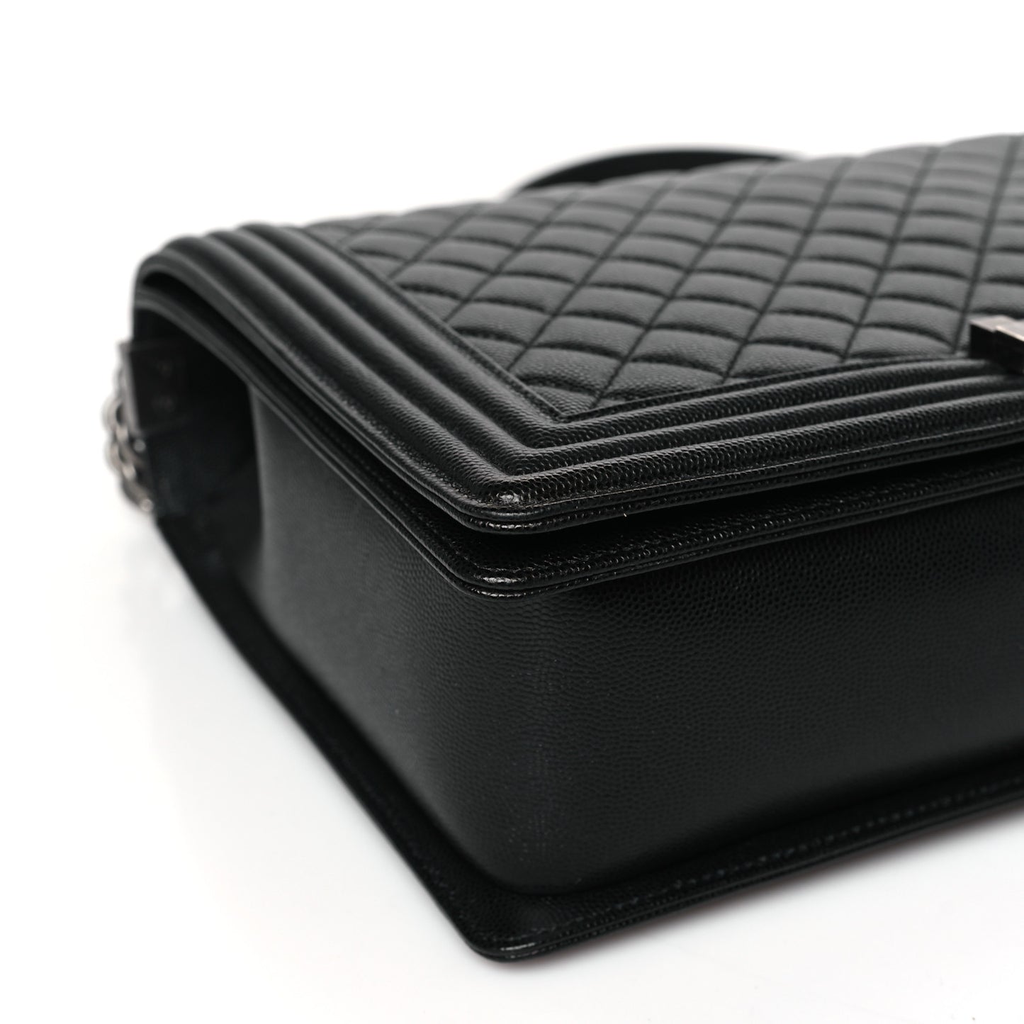 Caviar Quilted Large Boy Flap Black
