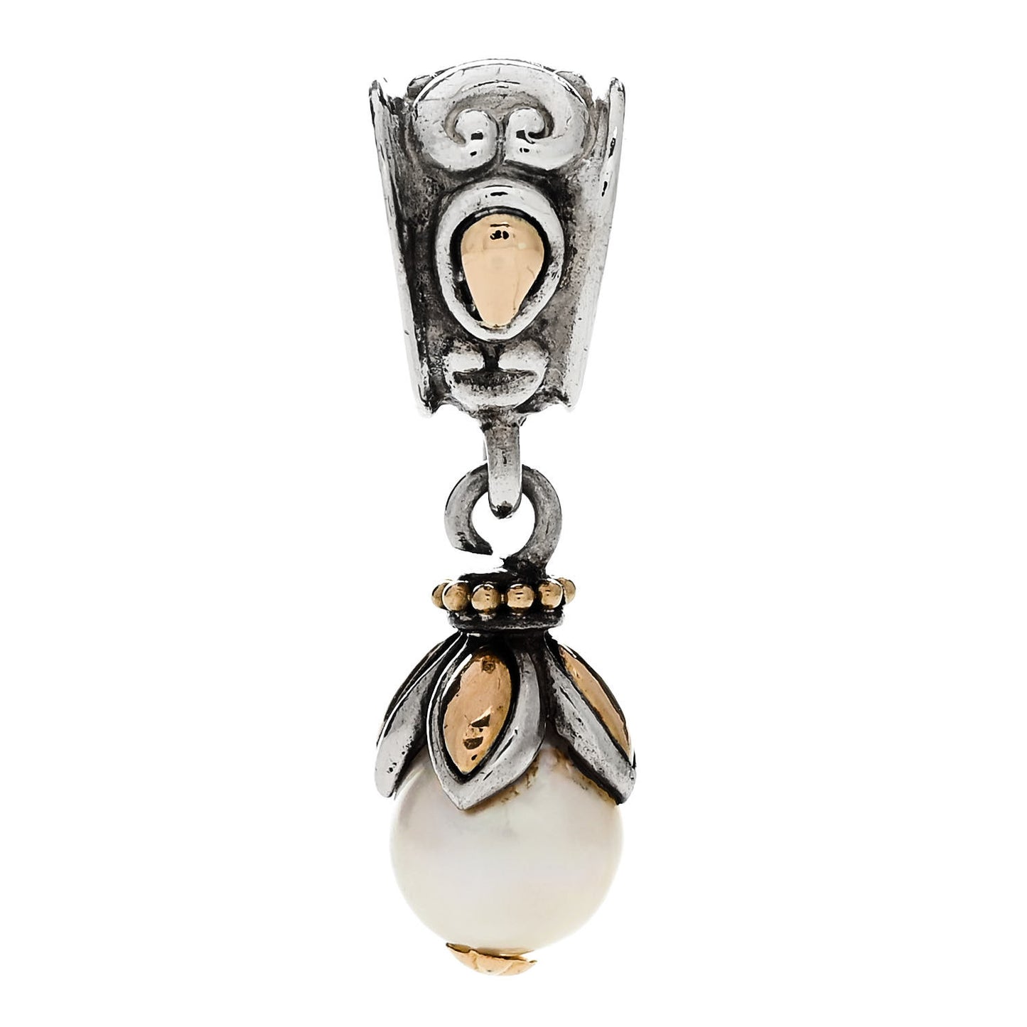 Sterling Silver 18K Yellow Gold Freshwater Cultured Pearl Pendant
