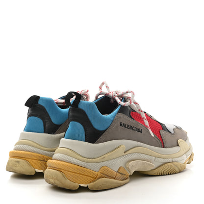 Balenciaga Mesh Nubuck Mens Triple S Sneakers 42 Bleu Gris Rouge 4 of 8