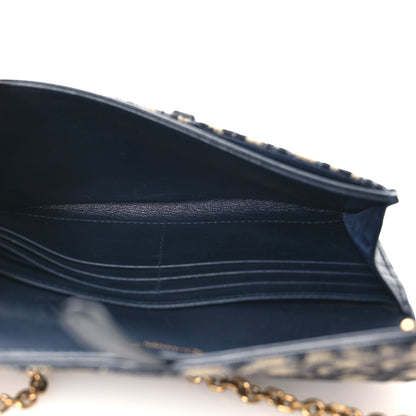 Christian Dior Oblique Saddle Chain Long Wallet Blue 6 of 15