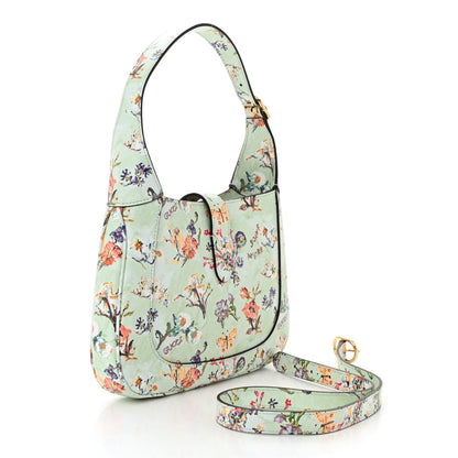 Gucci New Shangai Calfskin Soave Amore Printed Small Jackie 1961 Hobo Mint Green 3 of 10