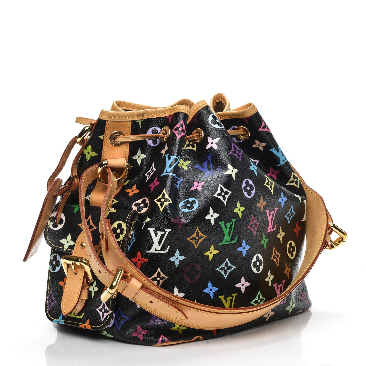 Louis Vuitton Monogram Multicolor Petit Noe Black 3 of 7