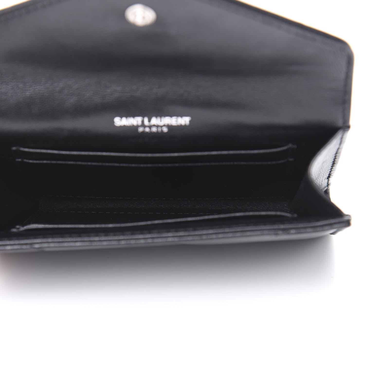Saint Laurent Lambskin Y Quilted Monogram Small Loulou Envelope Wallet Black 5 of 8