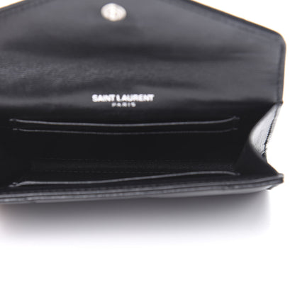 Saint Laurent Lambskin Y Quilted Monogram Small Loulou Envelope Wallet Black 5 of 8