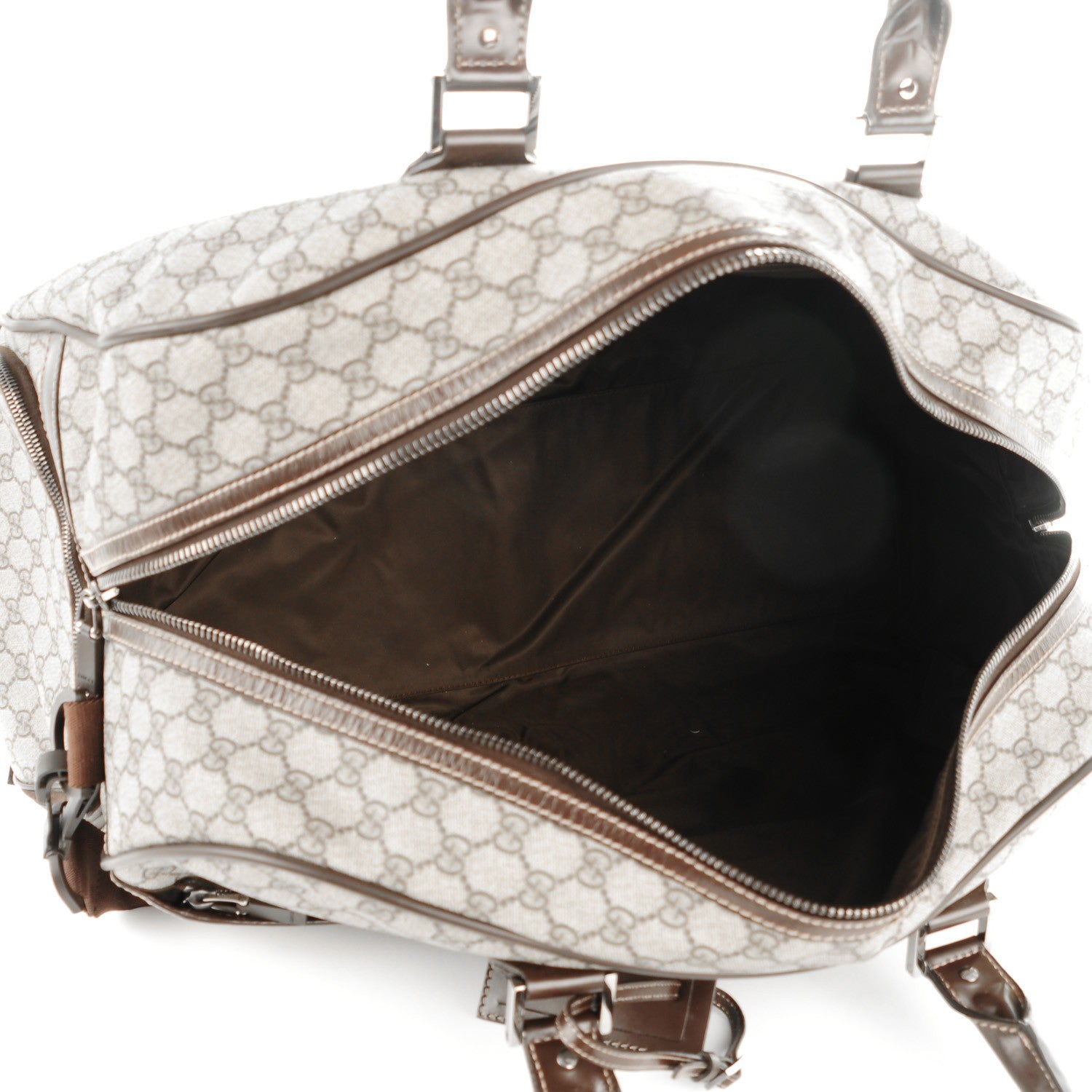 Gucci GG Supreme Monogram Interlocking G Duffle Bag Dark Brown 5 of 10