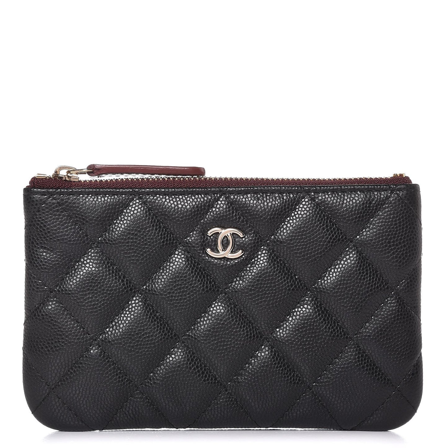 Caviar Quilted Small Cosmetic Case Black