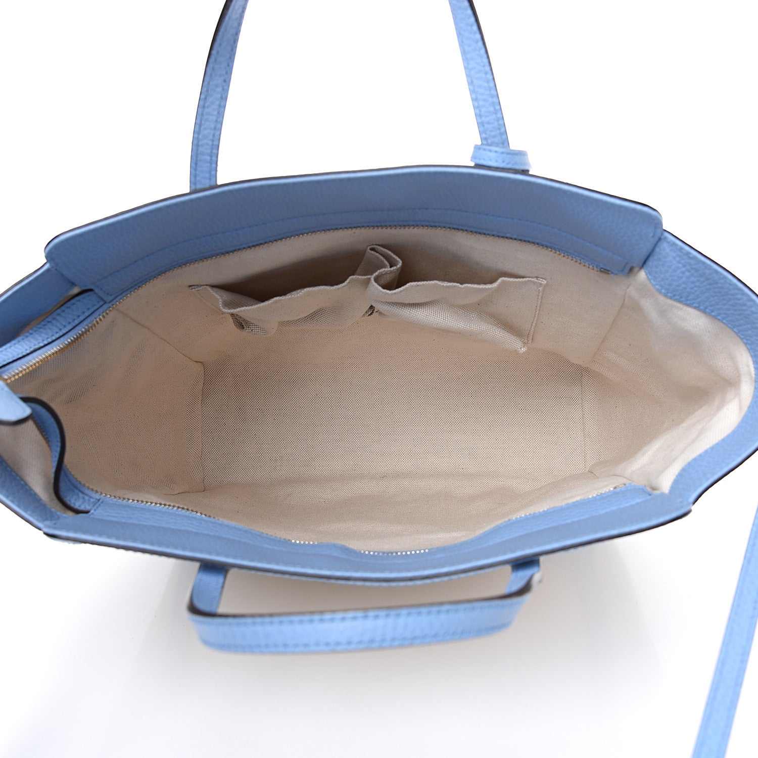 Gucci Linen Canvas Calfskin Medium Swing Top Handle Bag Mineral Blue 4 of 9