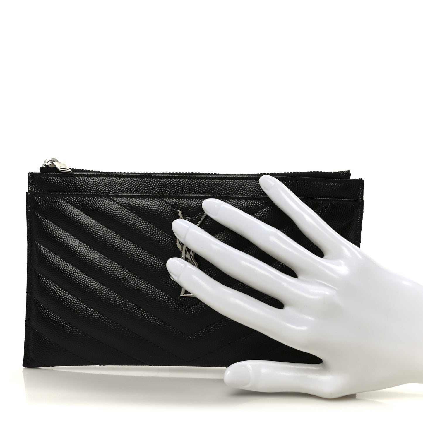 Grain De Poudre Chevron Monogram Bill Pouch Black