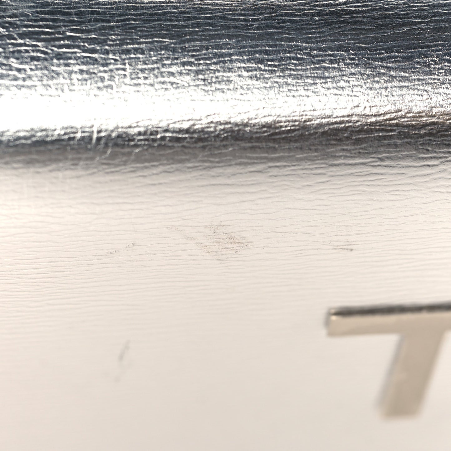 Metallic Palmellato Calfskin TF Mini Bag Silver