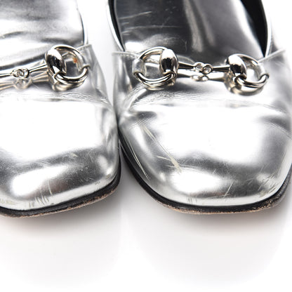 Gucci Metallic Calfskin Womens Horsebit Loafers 36 Silver 13 of 13
