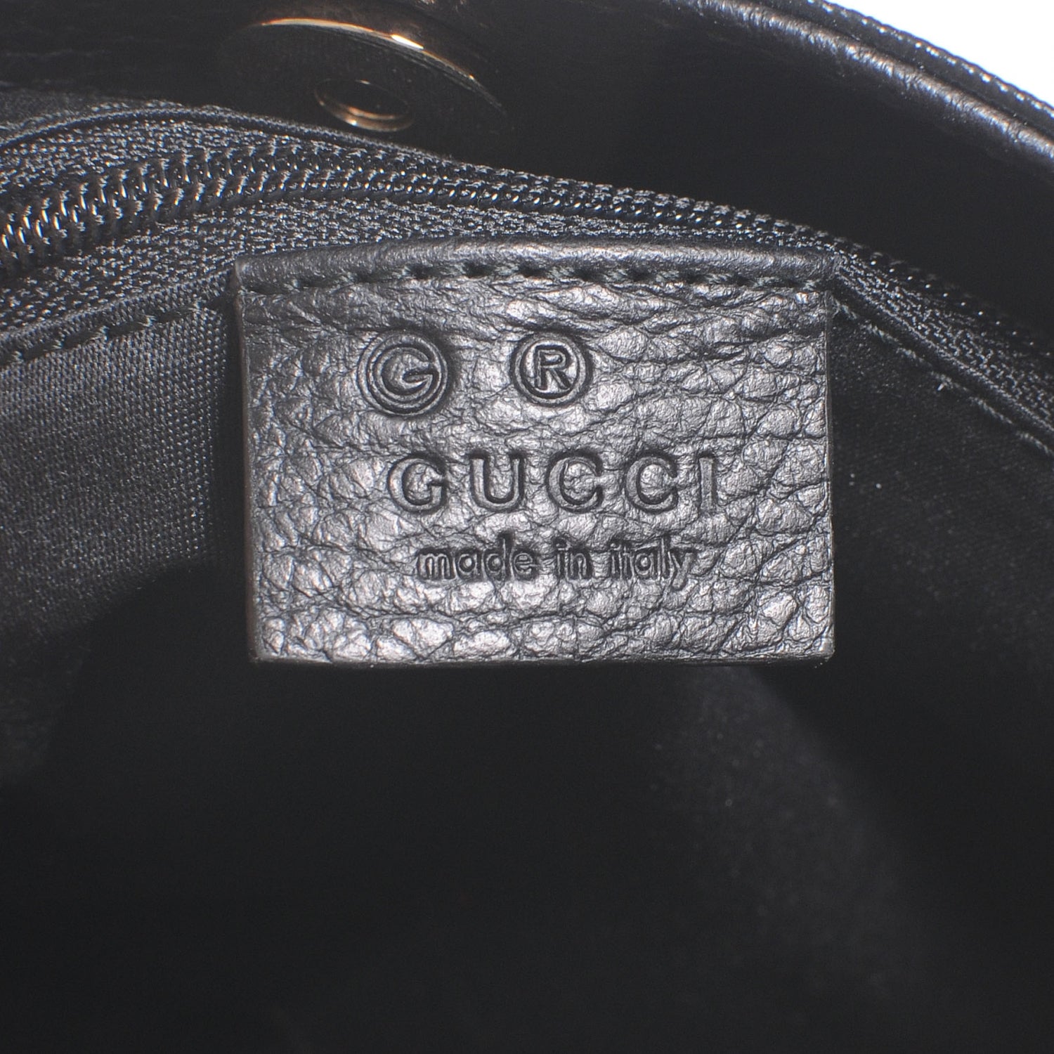 Gucci Leather Signature Shoulder Bag Black 6 of 8