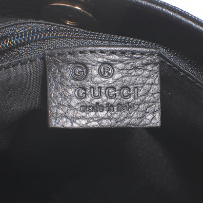 Gucci Leather Signature Shoulder Bag Black 6 of 8