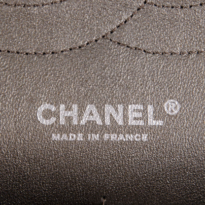 Chanel Metallic Lambskin Quilted Jumbo Double Flap Pewter 7 of 9