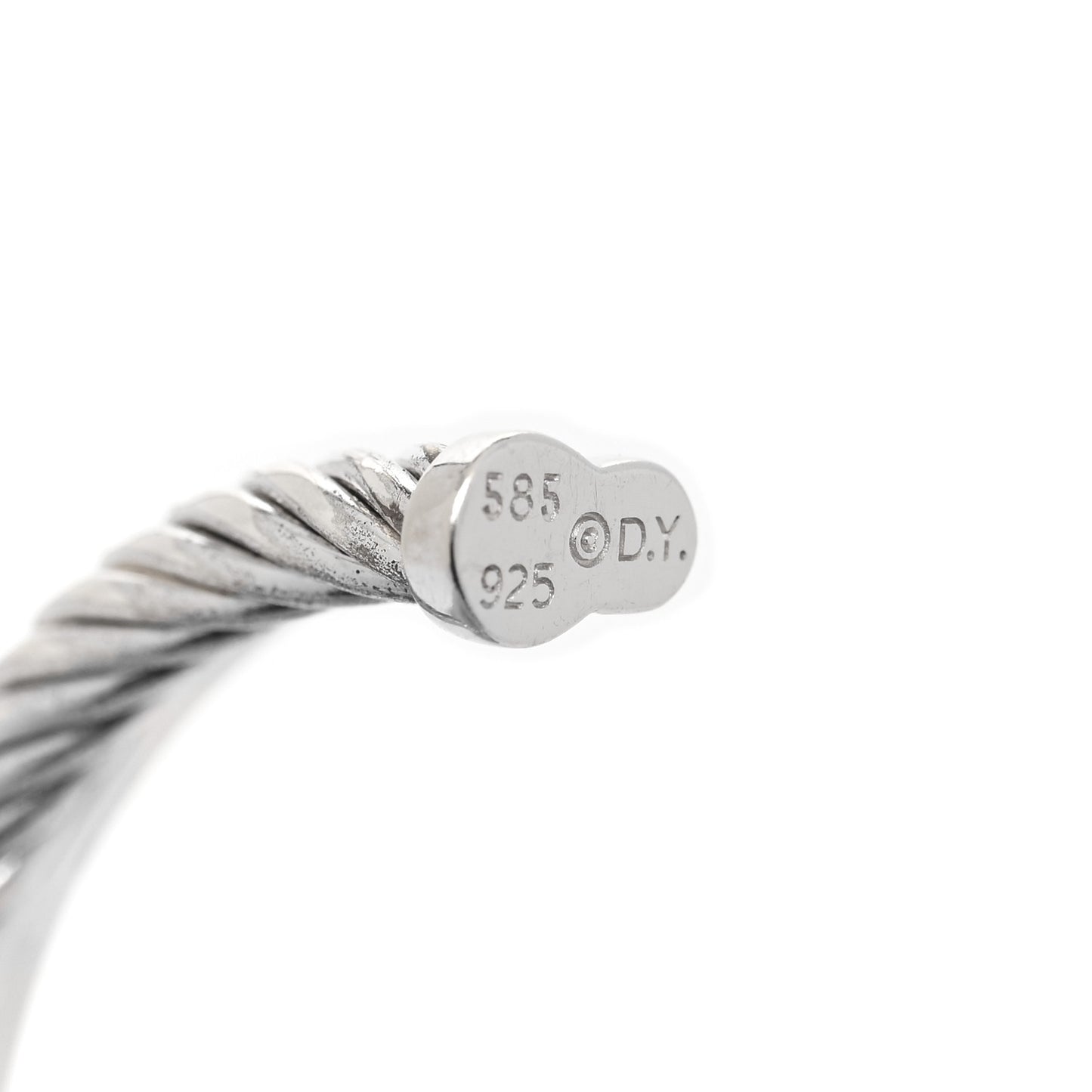 Sterling Silver 14K White Gold Diamond Medium Crossover Hoop Earrings