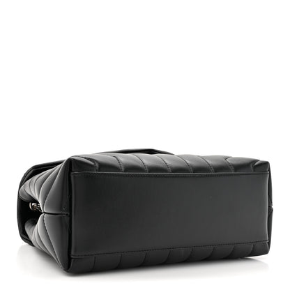Saint Laurent Calfskin Y Quilted Monogram Small Loulou Chain Satchel Black 4 of 11