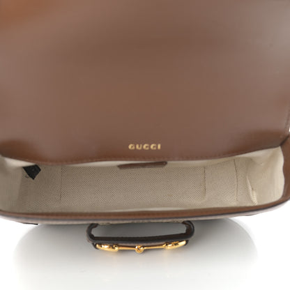 Gucci GG Supreme Monogram Web Mini Horsebit 1955 Shoulder Bag Beige Brown Sugar 5 of 10